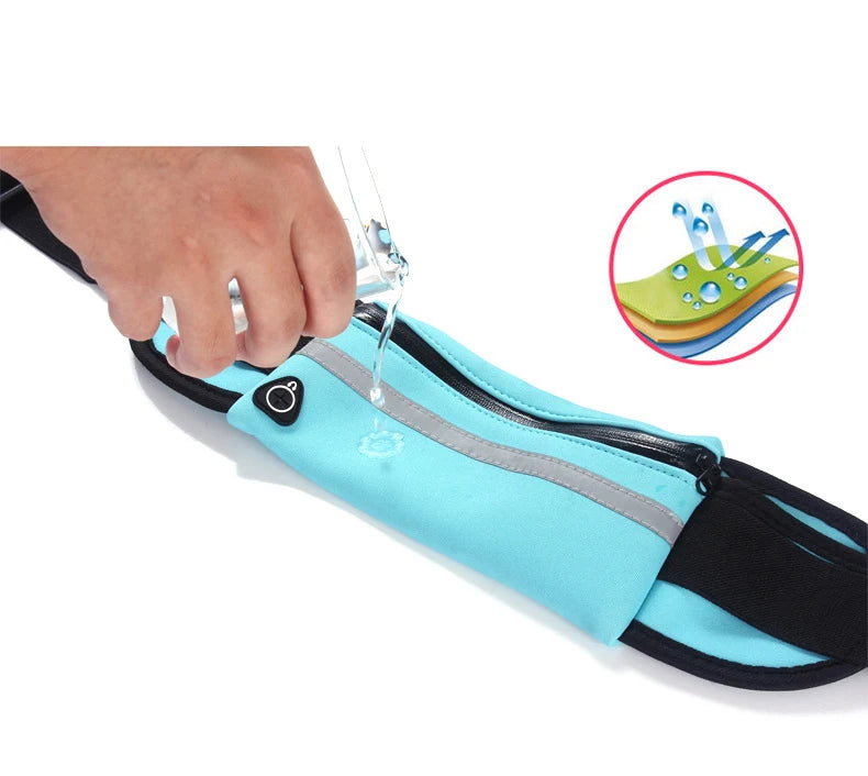 Waterproof running waist bag sports jogging outdoor mobile phone holder belt bag female male fitness cycling sports accessories