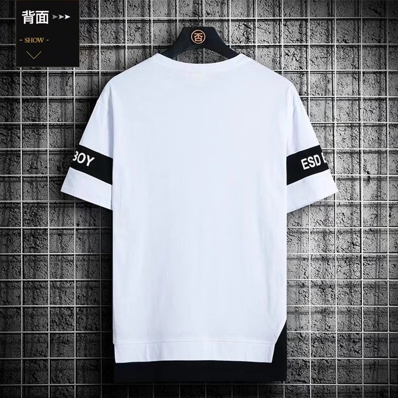 2024 New Men's T Shirts Korean Fashion Summer Short Sleeve Print T Shirts Men Casual Harajuku Men Clothing Graphics T Shirts Men