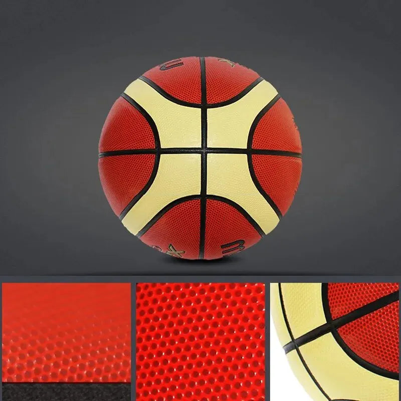 Molten XJ1000 Basketball Ball Size 7/6/5 PU Leather Material for Outdoor Indoor Match Training Men Women Teenager Baloncesto