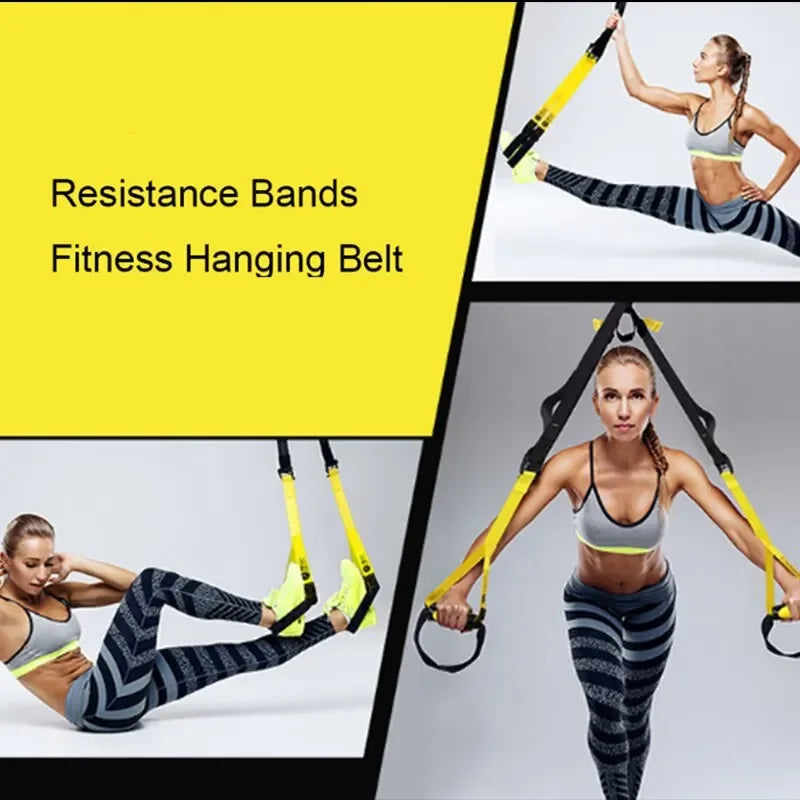 Fitness Strength Training Power Vitality Bands Adjustable Gym Straps Wall Mount Professional Suspension hanging Trainer