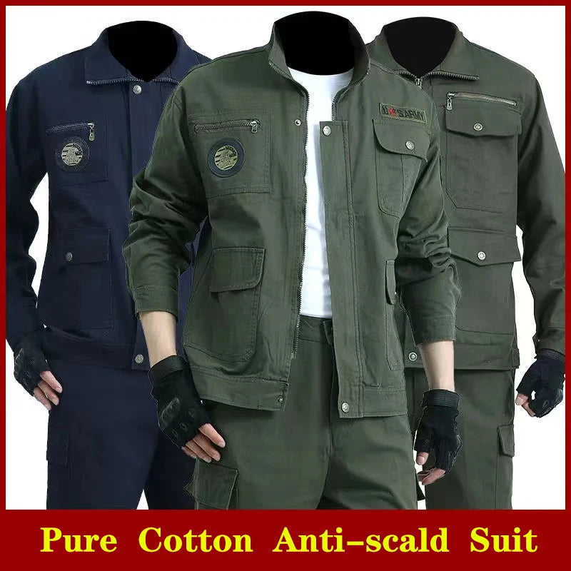 2022 New Spring And Autumn Cotton Work Clothes Outdoor Wear-resistant Welder Thickened Labor Insurance Clothing