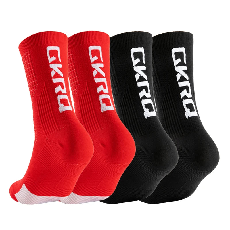 GKRQ 4pairs 2023 New Cycling Socks Bike Nurse Compression Road Bike Running Mtb Knee-high White Sports Funny Brand Black