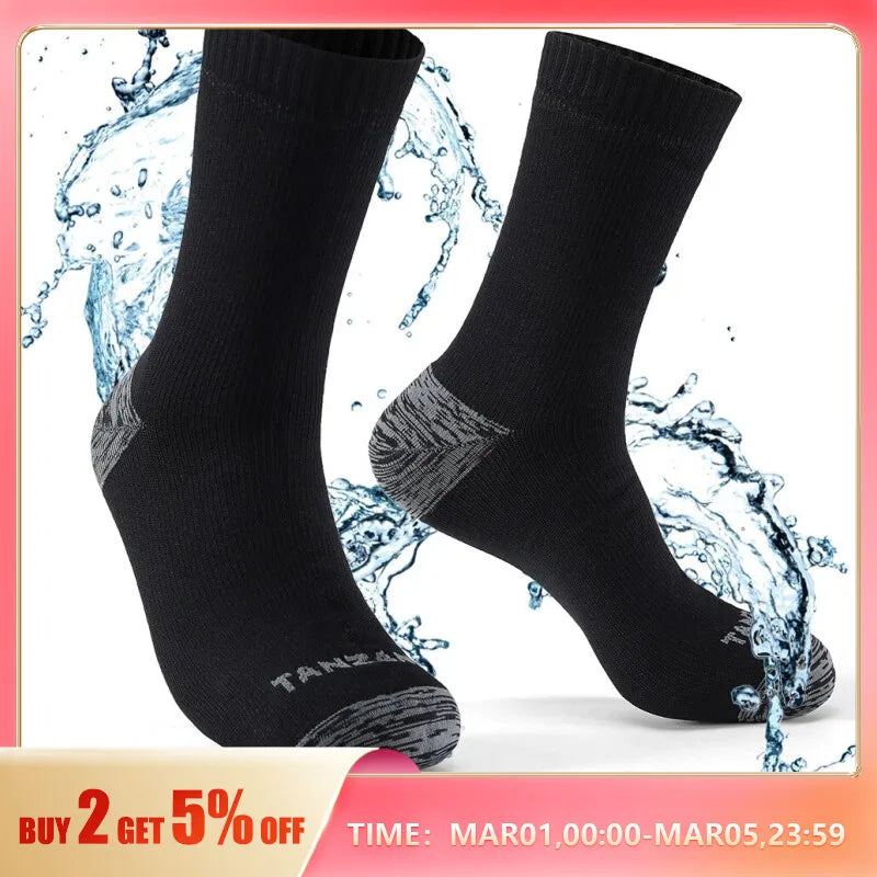 Waterproof Socks for Men Warm Snow Thermal Sports Sock PORELLE MEMBRANES Snowboard Cycling Ski Bicycle Winter Black Blue