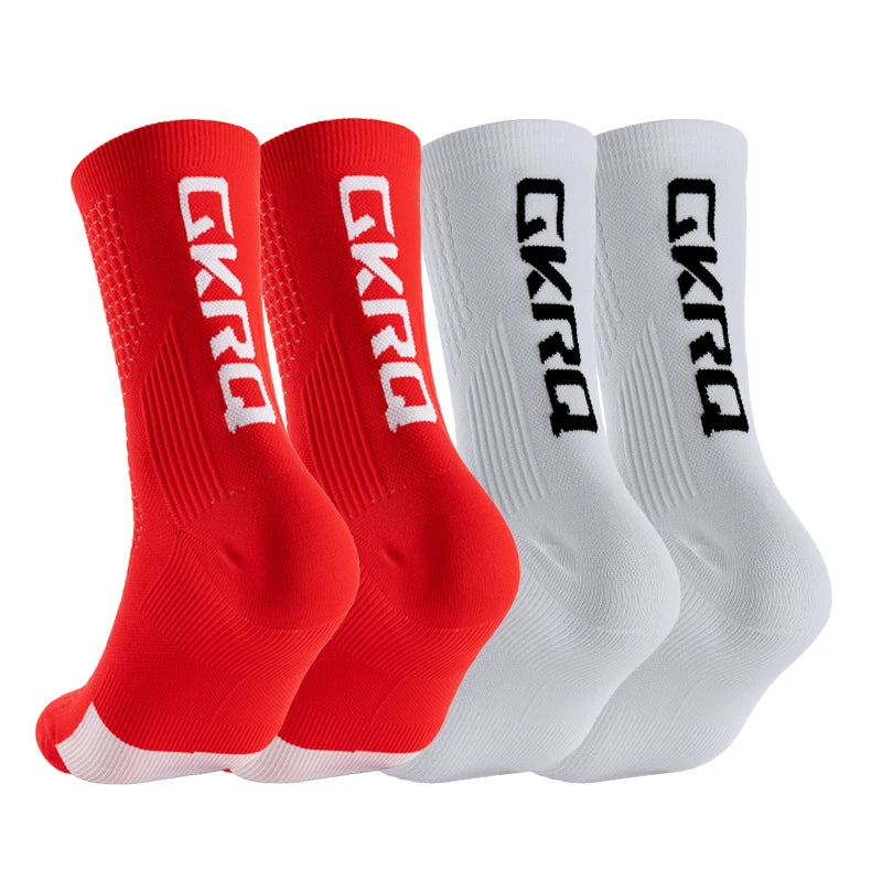 GKRQ 4pairs 2023 New Cycling Socks Bike Nurse Compression Road Bike Running Mtb Knee-high White Sports Funny Brand Black